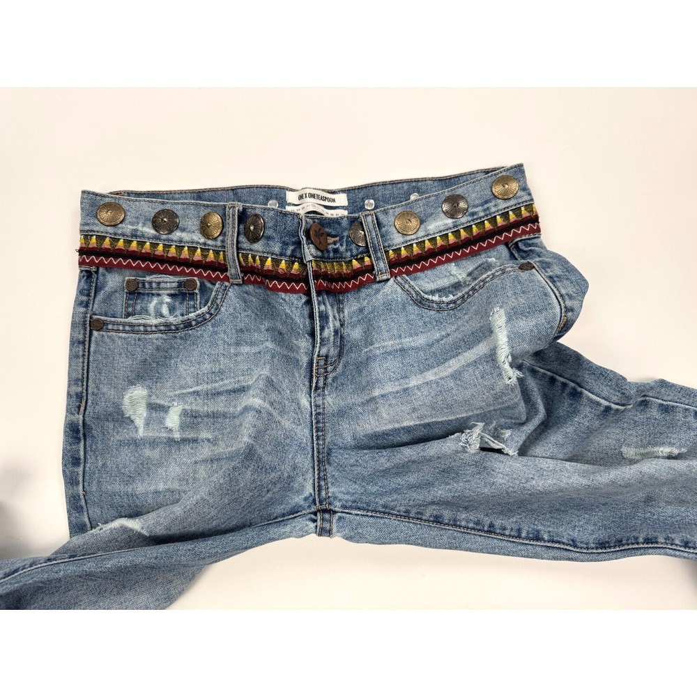 Oneteaspoon Awesome Baggies Jeans‎ Women 26 Flaw* Embellished Distressed Cotton - Picture 10 of 16